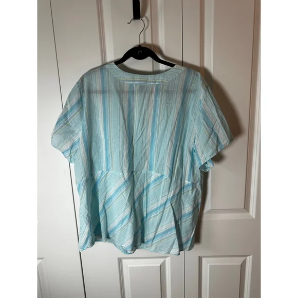 Women's Venezia Blue Striped Blouse Plus Size 26 - Picture 2 of 4